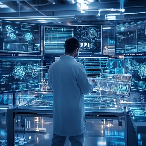 Futuristic Laboratory Workspace